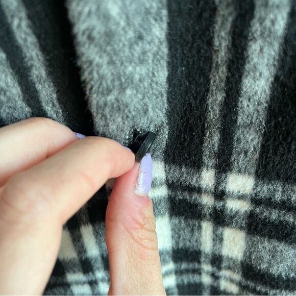 All Saints Black and White Plaid Casual Button Down Shirt - Picture 4 of 8